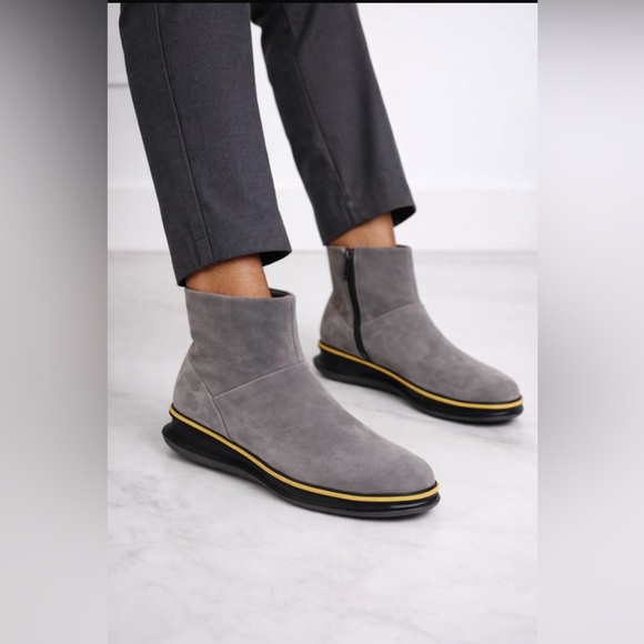 Camper Shoes - Camper Rolling Michelin Contemporary Gray Suede Ankle Boots Bold Platform SZ 10